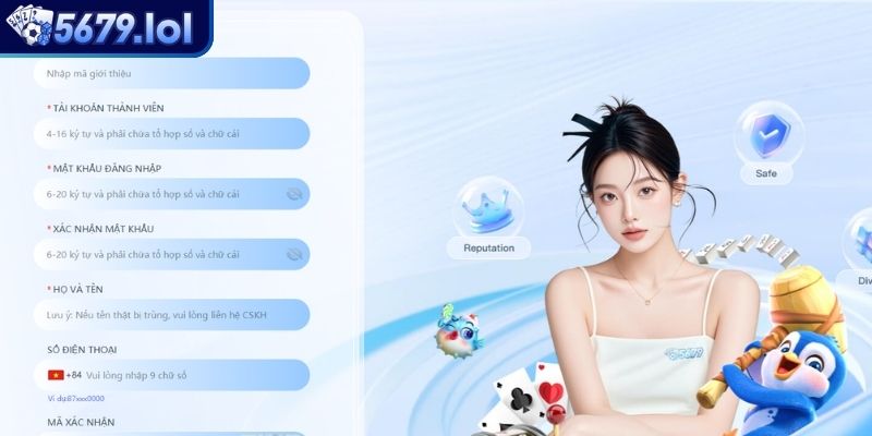 Đăng Ký 5679 – Tạo Tài Khoản Siêu Nhanh Nhận Ưu Đãi Khủng 2 Điền dữ liệu cá nhân